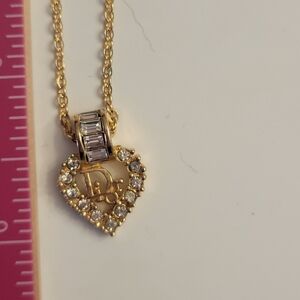 Dior Gold Heart Necklace with Silver Accents